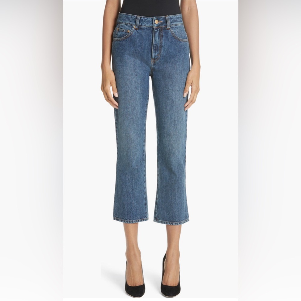 CO Women's Cropped Straight-Leg Jeans in Medium Blue